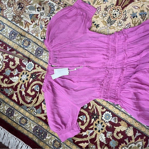 Rebecca Taylor Short Sleeve Pleated Dress - Picture 13 of 13